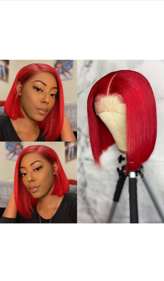 Red Lace Front Bob